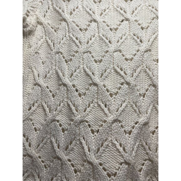 Ann Taylor Loft Womens White Knit Sweater Small Cotton/Acrylic - Picture 5 of 5